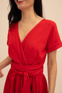 Vestido Rojo cruzado verano 26 MÃE