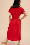 Vestido Rojo cruzado verano 26 MÃE
