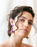 MRLASPIUR,  diseño de aro con forma de amapola, color morado, aro colgante, series limitadas, moda femenina