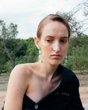 MRLASPIUR-larose, verde, diseño de aros colgantes con flores blancas. accesorios coloridos, accesorios originales