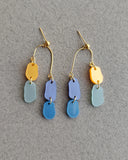 Pendientes Mitumi MATIZ Naranja Azul, aros colgantes, diseño colorido, moda responsable, hecho en España