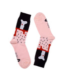 calcetines Carne Cruda - peSeta, diseños divertidos rosa negro y blanco, estampado hueso y piel, moda original, estampados originales tallas reales, ropa favorecedora, Estilo sostenible Madrid, Regalos creativos en Madrid
