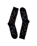 Calcetines Espacial - peSeta, constelaciones de colores con fondo negro. Accesorios unisex sostenibles, Materiales ecológicos moda