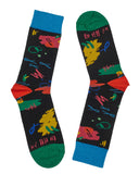 Calcetines negros peSeta & Capitán Denim-calcetines-peSeta-[denim]-[estampado]-[sostenible]-peSeta
color azul, verde, rojo y amarillo, estampado colorido con distintas formas