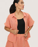 Camisa Ilheus Vichy Mango-Ciruela