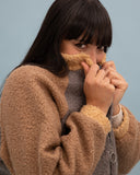 Chaqueta bomber tricolor beige