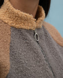 Chaqueta bomber tricolor beige