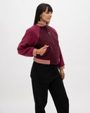 Chaqueta bomber tricolor cereza