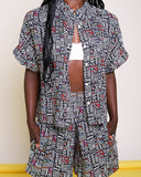 Camisa estampada de manga corta Ilheus Casamance