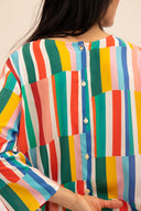 Camisa estampada de manga francesa Dolo Rayas
