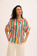 Camisa estampada de manga corta Ilheus Rayas