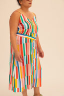 Vestido de tirantes Oliva Nova Rayas