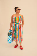 Vestido de tirantes Oliva Nova Rayas