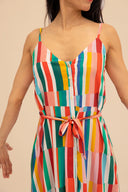 Vestido de tirantes Oliva Nova Rayas