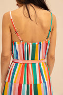 Vestido de tirantes Oliva Nova Rayas