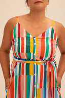Vestido de tirantes Oliva Nova Rayas
