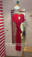 Vestido Azul petróleo cruzado verano 26 MÃE