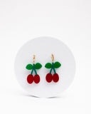 Viva pendientes frutas y flores cerezas