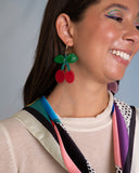 Viva pendientes frutas y flores cerezas