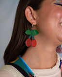 Viva pendientes frutas y flores cerezas