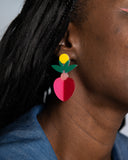 Viva pendientes frutas y flores fresa