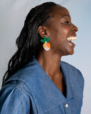 Viva pendientes frutas y flores melocotón