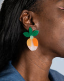 Viva pendientes frutas y flores melocotón