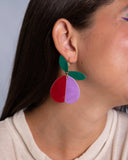 Viva pendientes frutas y flores pera