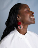 Viva pendientes frutas y flores tulipán rojo