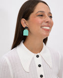 Viva pendientes geométrico chica aguamarina