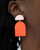 Viva pendientes geométrico chica naranja