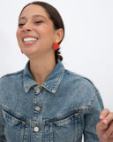 Viva pendientes geométrico corazón rojo