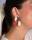 Viva pendientes geométrico cuatricolor tierra